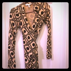 Diane Von Furstenberg Vintage Print Wrap Dress